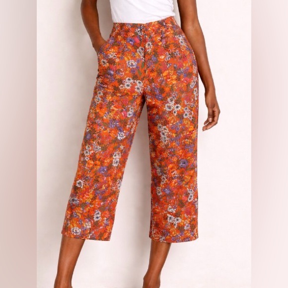 Anthropologie Pants - ATHROPOLOGIE MAEVE Flower Power High Rise Cropped Cotton Blend Pant Size 8